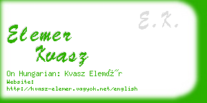 elemer kvasz business card